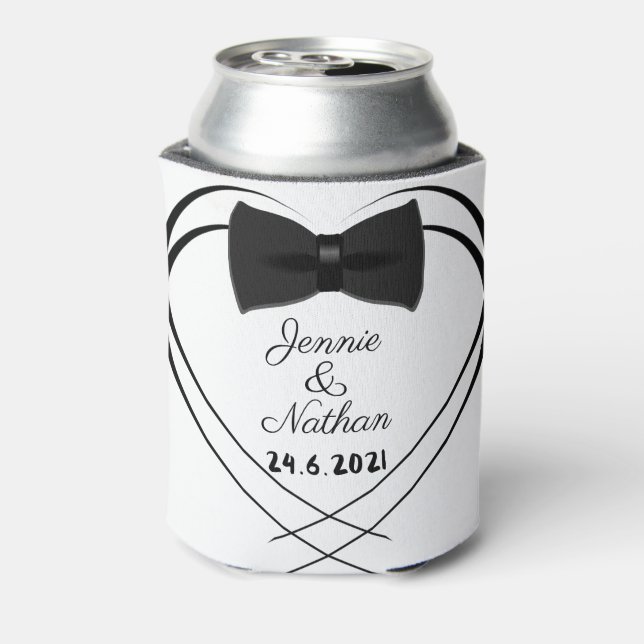 Porta-lata Titular Personalizado de Stubby de Casamento Perso (Can Back)