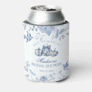 Porta-lata Toalha Azul Abóbora Francesa Floral Outonal Noiva 