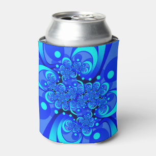 Porta-lata Tons de Azul Arte Fractal Abstrata Moderna