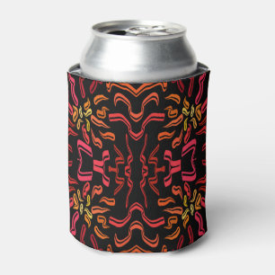 Porta-lata Tons de Laranja Vermelho Amarelo Design de Arte de