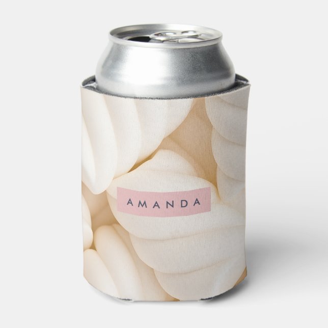 Porta-lata Torção de Marshmallow Branco Macio Personalizada (Can Front)