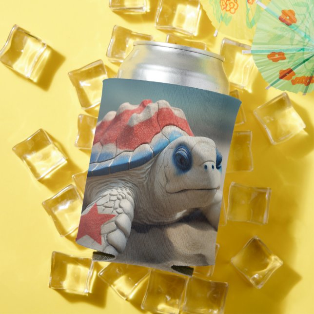 PORTA-LATA TORTA AZUL BRANCA E FLORES, VERMELHA PATRIÓTICA (Verão in situ)