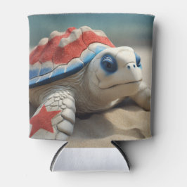 PORTA-LATA TORTA AZUL BRANCA E FLORES, VERMELHA PATRIÓTICA