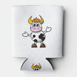 Porta-lata Touro de Vaca Preto e Branco desenhado