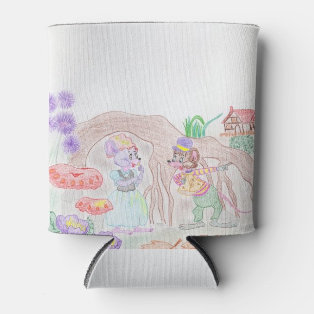 Porta-lata Trabalho de arte de Crianças Personalizadas, dois  (Frente)