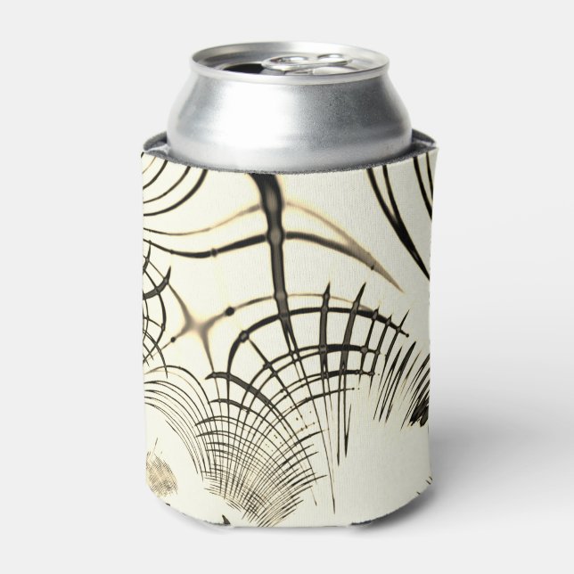 Porta-lata Traços curvos castanho-castanho-rosado, fundo clar (Can Front)