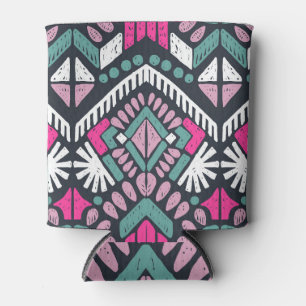 Porta-lata Tradição Ikat: Têxtil Étnico Geométrico