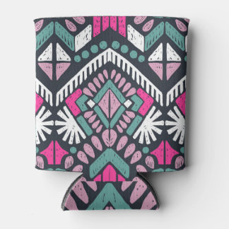 Porta-lata Tradição Ikat: Têxtil Étnico Geométrico