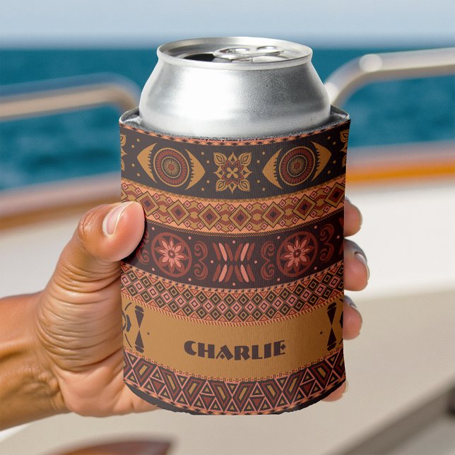 Porta-lata Traditional Terracotta Ethnic Tribal Boho Pattern (Criador carregado)