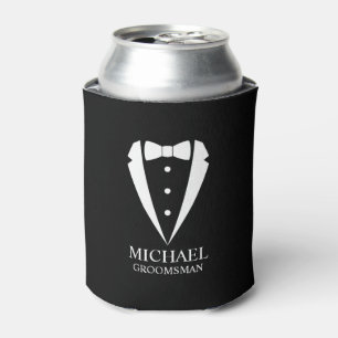 Porta-lata Traje Preto de Smoking para Noivo Personalizado