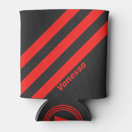 Porta-lata Trazer Três Faixas Escuras com Nome