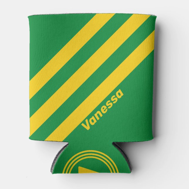 Porta-lata Trechos Tropicais de Palma Retroativa com Nome (Frente)