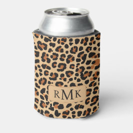 Porta-lata Trendy Bold Leopard Imprimir Personalizado 3 Letra