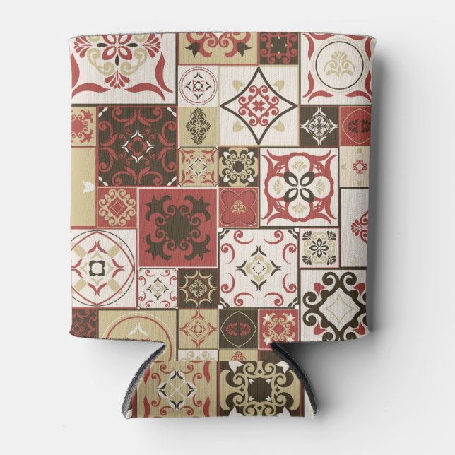 Porta-lata Trendy Marsala - Padrão do Azulejo marroquino (Frente)