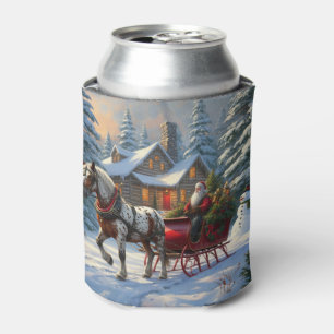 Porta-lata Trenó de um cavalo de Natal do Papai Noel