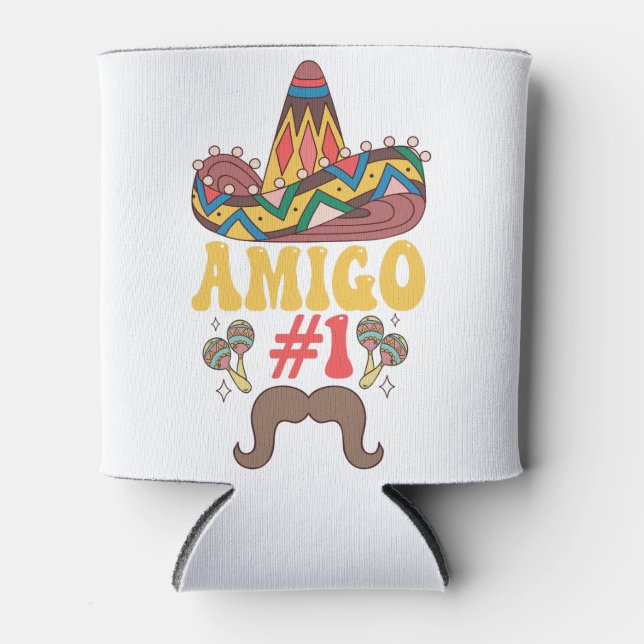 Porta-lata Três Amigos Mexicanos Engraçados Matando Cinco De  (Frente)