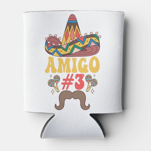 Porta-lata Três Amigos Mexicanos Engraçados Matando Cinco De  (Frente)