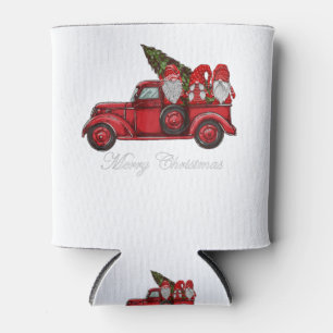Porta-lata Três gnomos em caminhão vermelho com uma feliz f