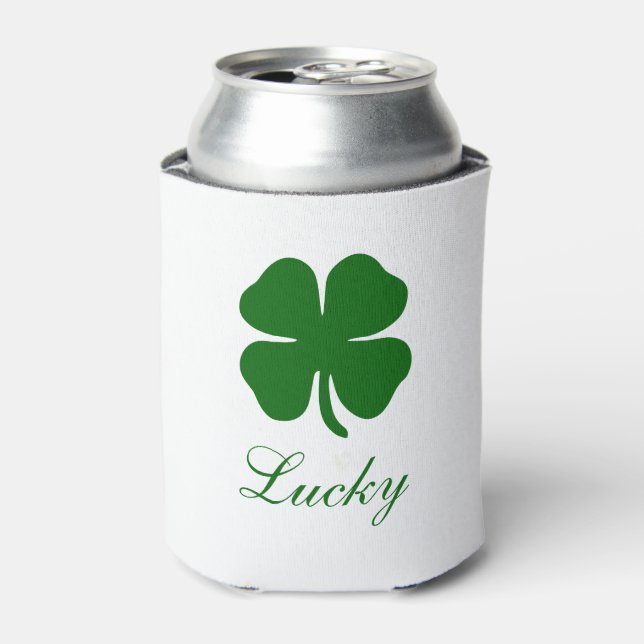 Porta-lata Trevo Verde da Sorte Personalizado (Can Front)