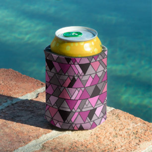Porta-lata Triângulos de Camo Rosa