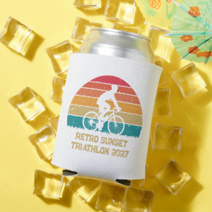 Porta-lata Triatlo de Ciclismo Personalizado Retro Pôr do Sol