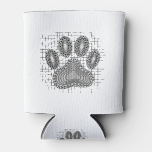 Porta-lata Tribal Dog Paw Imprimida Em Fundo Distinto