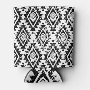 Porta-lata Tribal Navajo: geometria branca negra.