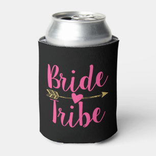 Porta-lata Tribo Bride Preto e Rosa Quente