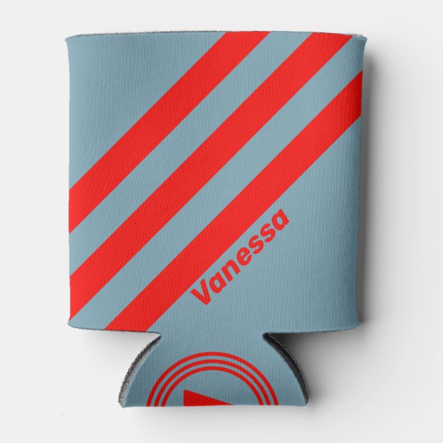 Porta-lata Trilhas Retro do Mar Vermelho com Nome (Frente)