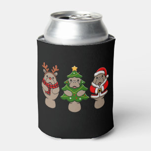 Porta-lata Trio de peixes-boi de Natal Papai Noel Rena Árvore