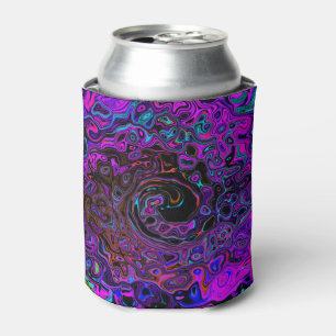 Porta-lata Trippy Black and Magenta Retro Liquid Swirl
