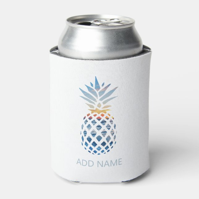 Porta-lata Tropical Beach Pineapple with Ocean (Can Front)