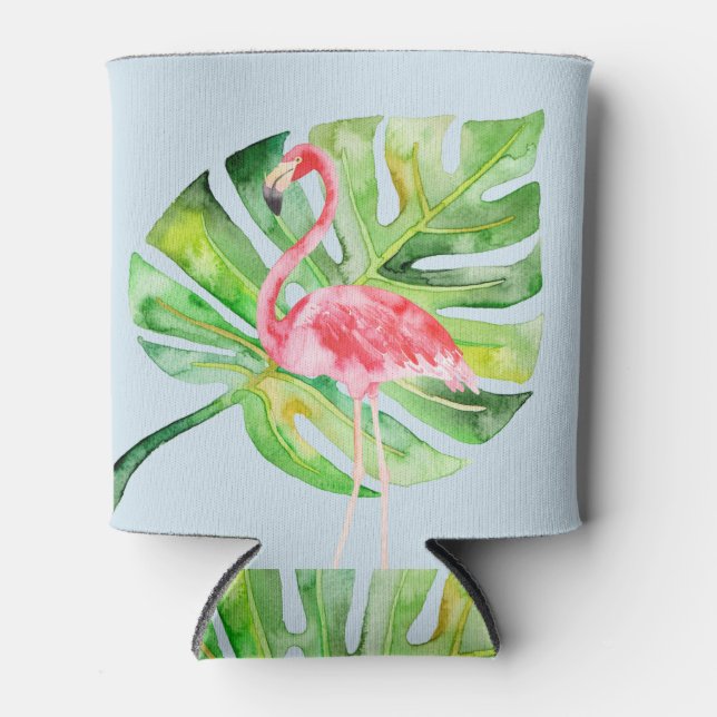 Porta-lata Tropical Flamingo Bachelorette Pode Cooler Koozie (Frente)