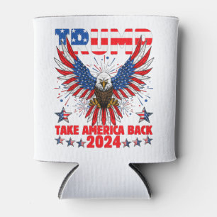 Porta-lata Trump 2024 Retome América Bandeira Americana Trump