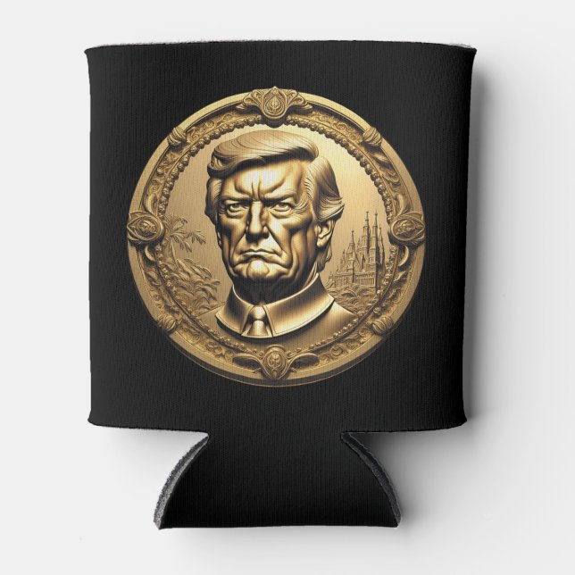 Porta-lata TRUMP CGI Colecionável Dourado Arte-Moedas Doubloo (Frente)