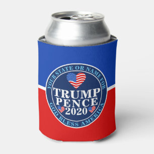 Porta-lata Trump Pence 2020 Hearts Patriotic Cara Stuff