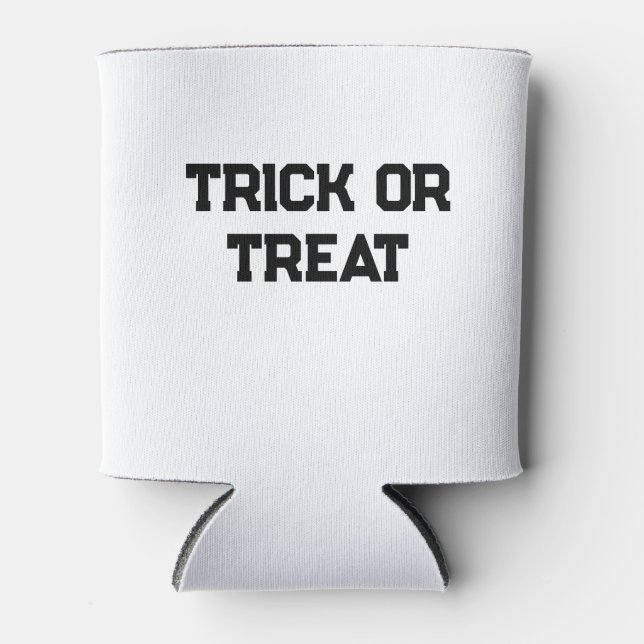 Porta-lata Truque ou. Trate o Halloween mimado preto simples  (Frente)