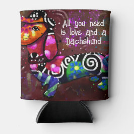 Porta-lata Tudo que você precisa é amor e uma Abstrato de art