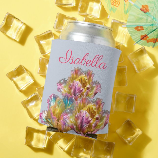 Porta-lata Tulipa holográfica embaralhada iridescente (Verão in situ)