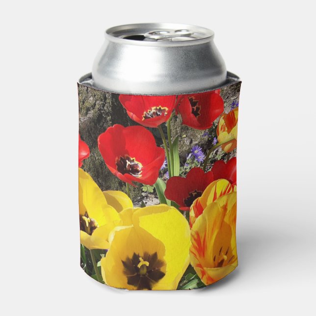 Porta-lata Tulipas Amarelas e Vermelhas (Can Front)