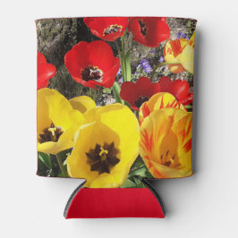 Porta-lata Tulipas Amarelas e Vermelhas