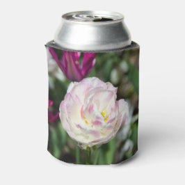 Porta-lata Tulipas cor-de-rosa brilhantes num dia ensolarado