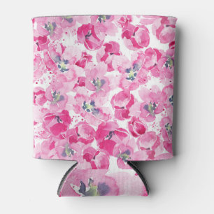 Porta-lata tulipas de aquarelas: design de cartão desenhado à