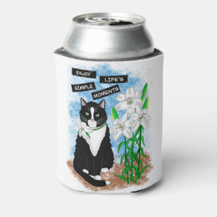 Porta-lata Tuxedo Cat e Lily   Cotação Inspirativa