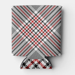 Porta-lata Tweed Preto Vermelho Xadrez Glen