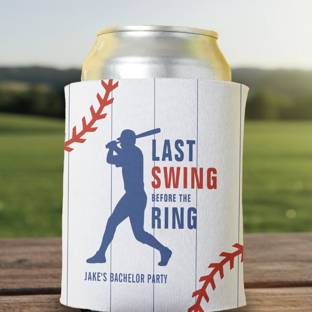 Porta-lata Último Balanço Antes da Festa de Solteiro de Beise (Last Swing Before the Ring Baseball Bachelor Party Can Cooler
)