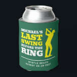 Porta-lata Último Balanço Antes dos Anéis de Noivado Porta-La<br><div class="desc">Adicione esses Porta-Latas para Latas de Refrigerante para a Festa de Despedida de Solteiro Last Swing Before the Ring ao seu fim de semana de golfe! Divirta-se brindando ao noivo no campo de golfe com algumas cervejas geladas nestes porta-latas.</div>