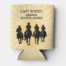 Porta-lata Último Rodeio Cowboys Sunset Groom's Name Solteiro