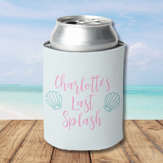 Porta-lata Último Splash Seashell Beach Bachelorette (Last Splash Seashell Beach Bachelorette Can Cooler)