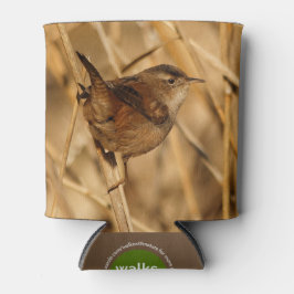 Porta-lata Um belo Marsh Wren em... onde mais?